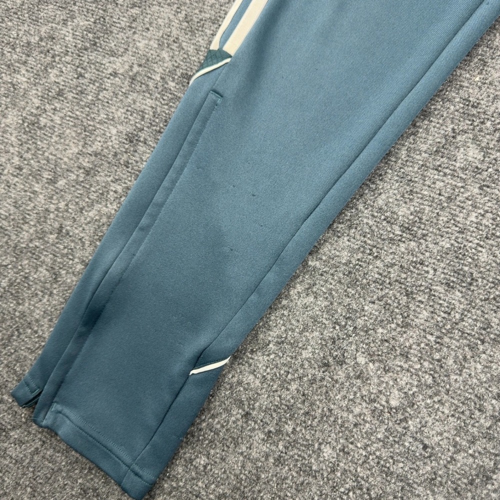 Adidas Track Pants Youth XL Blue Polyester 3 Stripe Tapered Ankle Zip Athletic - Picture 2 of 8